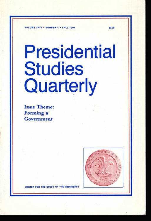 Presidential Studies Quarterly (Vol. XXIV, No. 4, Fall 1994)