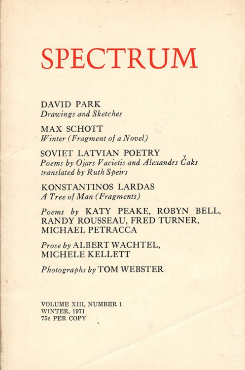 Spectrum (Volume XIII, Number 1. Winter, 1971)