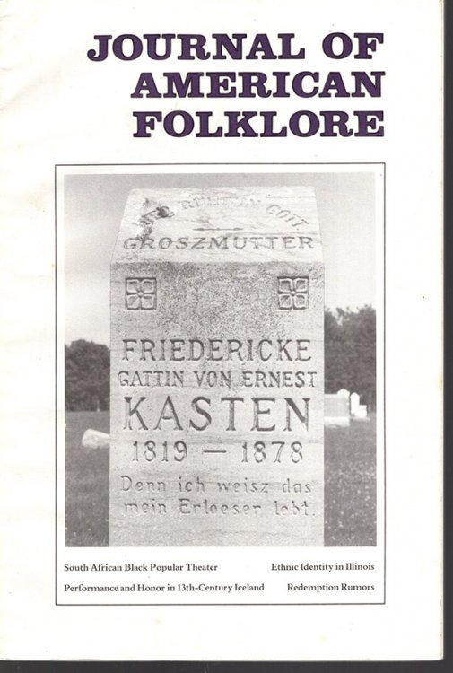 Journal of American Folklore (Vol 99, April-June, 1986, No. 392)