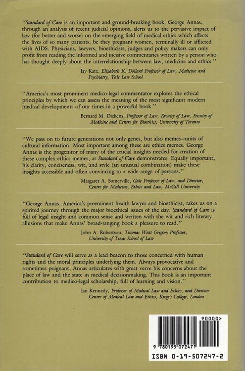 Standard of Care: The Law of American Bioethics
