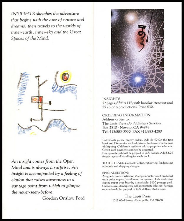 The Lapis Press Announces Insights: A Selection of Words and Images from the Notebooks of Gordon Onslow Ford