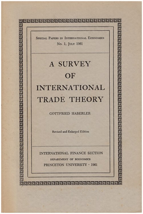 A Survey of International Trade Theory (Special Papers in International Economics)