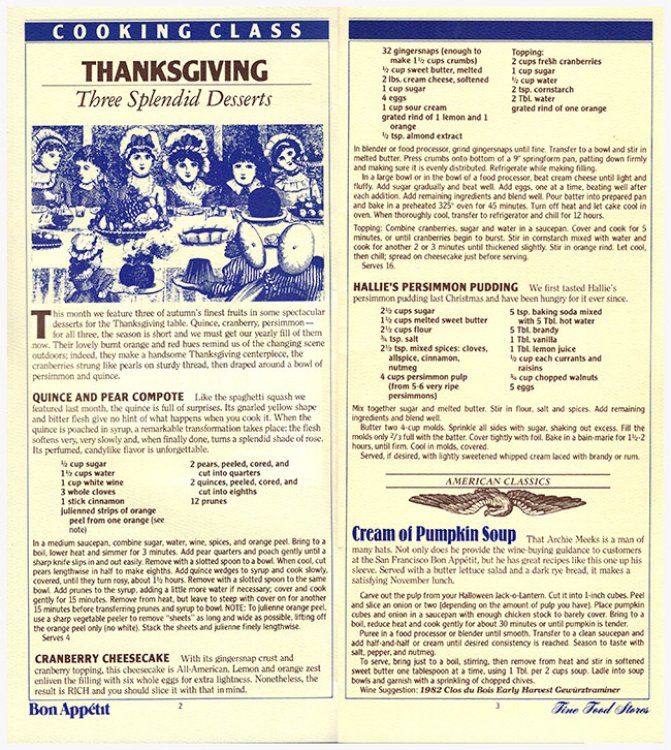 The Good Cook's Almanac (November, December 1983)