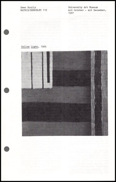 Matrix/Berkeley 112: Sean Scully (October-December 1987, Gallery Guide)