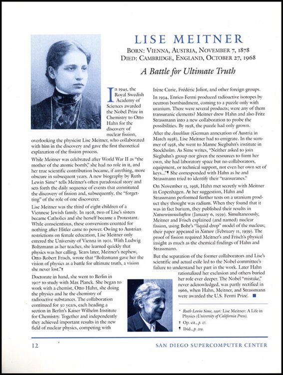Women in Science: A Selection of 16 Significant Contributors
