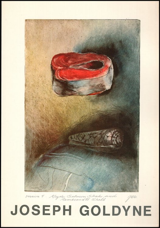 Joseph Goldyne: Announcement and Catalogue for 1974 Exhibition at Quay Gallery with Goya's Salmon Steak and Rembrandt's Shell