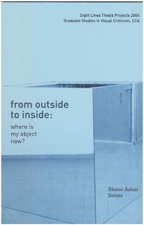 From Outside to Inside: Where is my Object Now (Sight Lines Thesis Project 2004, CCA)