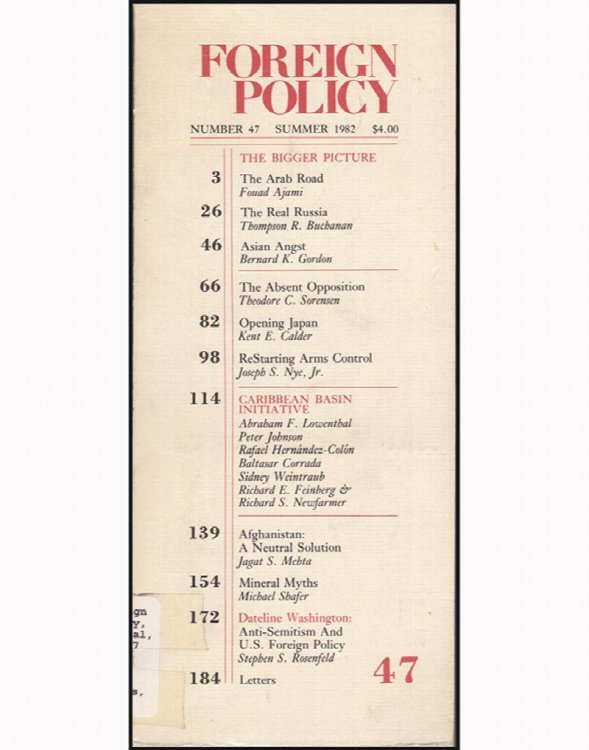 Foreign Policy (Number 47, Summer 1982)