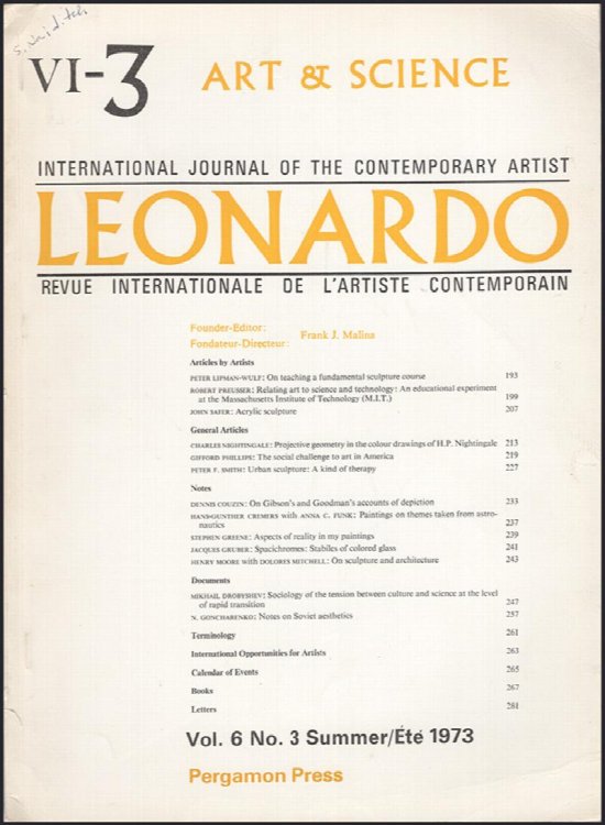 Leonardo (Vol 6, No. 3, Summer 1973)