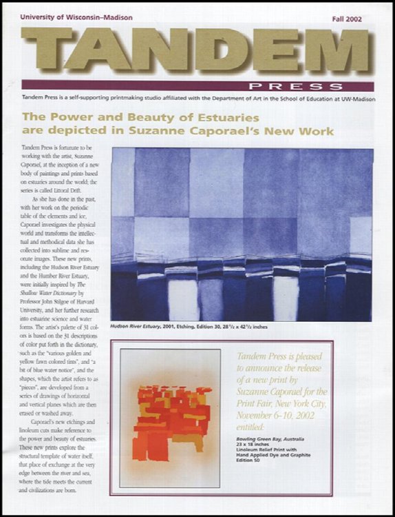 Tandem Press Newsletter (Fall 2002) (Suzanne Caporael, Judy Pfaff, Sam Gilliam)