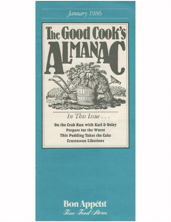 The Good Cook's Almanac (January through October 1986)