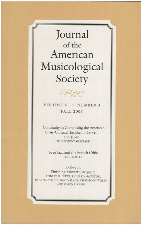 Journal of the American Musicological Society (Volume 61, Number 3, Fall 2008)