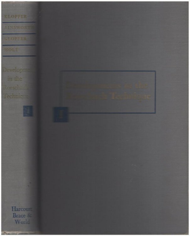 Image for Developments in the Rorschach Technique. Technique and Theory (Volume 1) Developments in the Rorschach Technique. Technique and Theory (Volume 1)