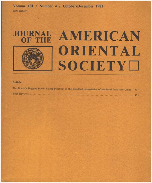 Journal of the American Oriental Society (Volume 101, No. 4, Oct/Dec 1981)