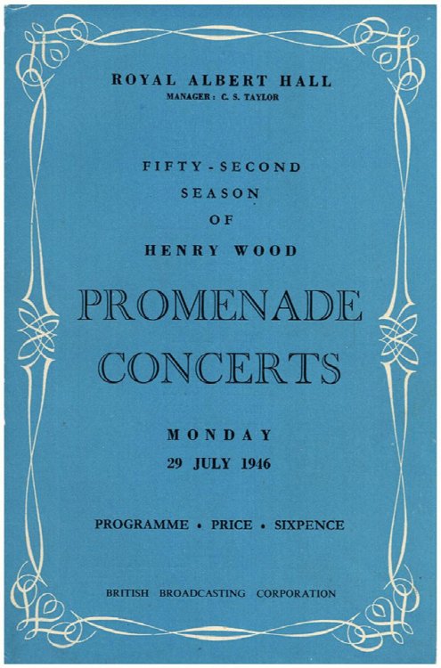 BBC Presents Henry Wood Promenade Concerts: Two Programs: 29 July 1946 and 11 January 1950