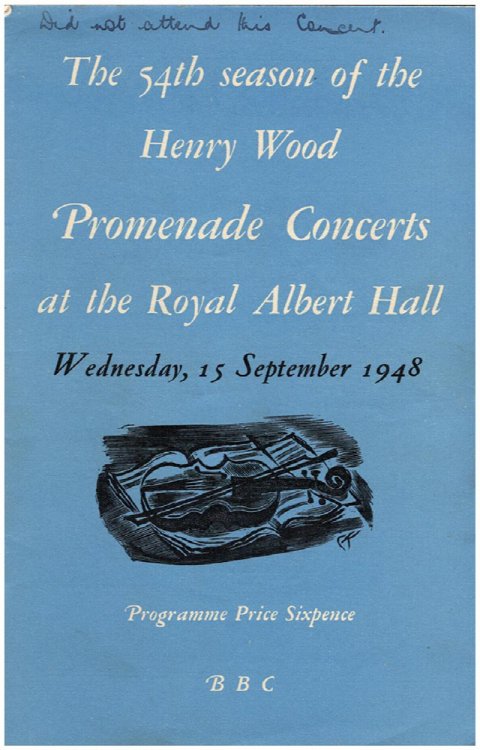 BBC Presents Henry Wood Promenade Concerts: Wednesday, 15 September 1948 and Saturday 8 September 1948