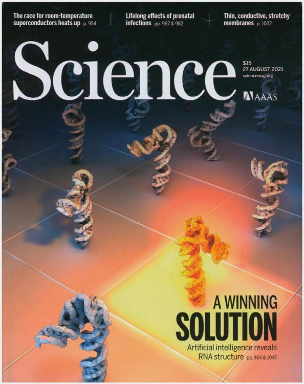 Science Magazine: Artificial Intelligence Reveals RNA Structure (27 August 2021, Vol 373, No. 941)