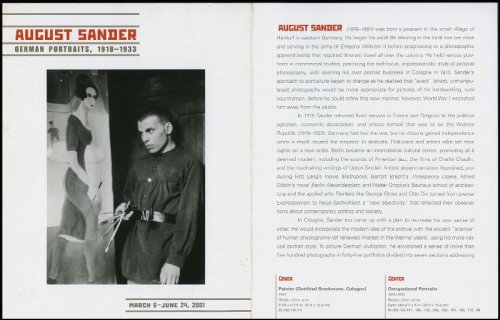 August Sander: German Portraits (March 6-June 24, 2001)