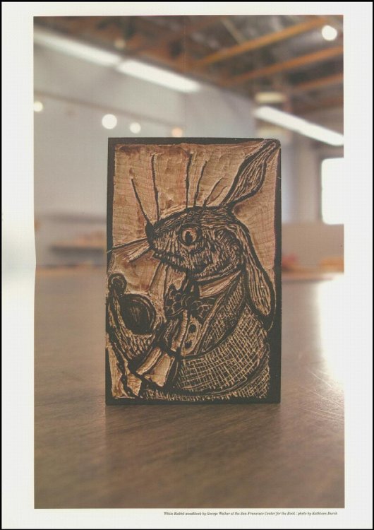 Lewis Carroll Keepsake/Poster: White Rabbit Woodblock by George Walker