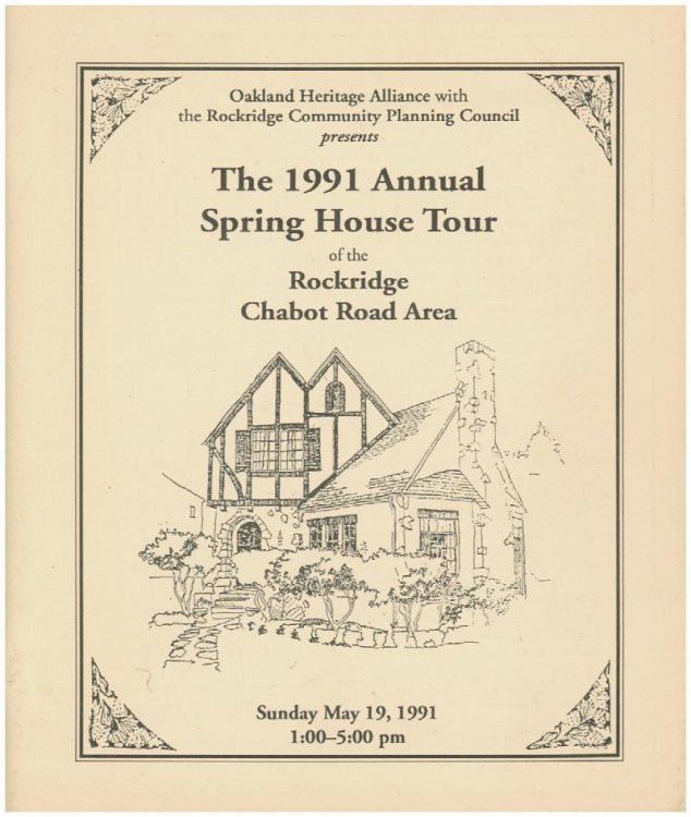 Oakland Heritage Alliance 1991 Annual Spring Walking Tour of the Rockridge, Chabot Road Areas (May 19, 1991)