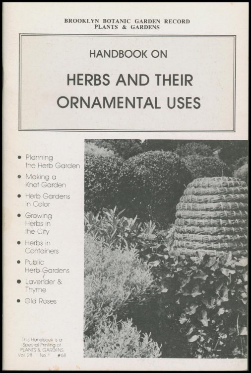 Handbook on Herbs and their Ornamental Uses (Brooklyn Botanic Garden, Vol. 28, No. 1, #68)