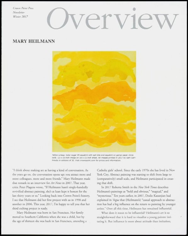 Overview: Mary Heilmann (Winter 2017, Brochure)