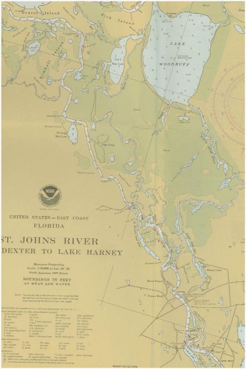 NOAA Nautical Chart 11495: St. Johns River Dunns Creek to Lake Dexter