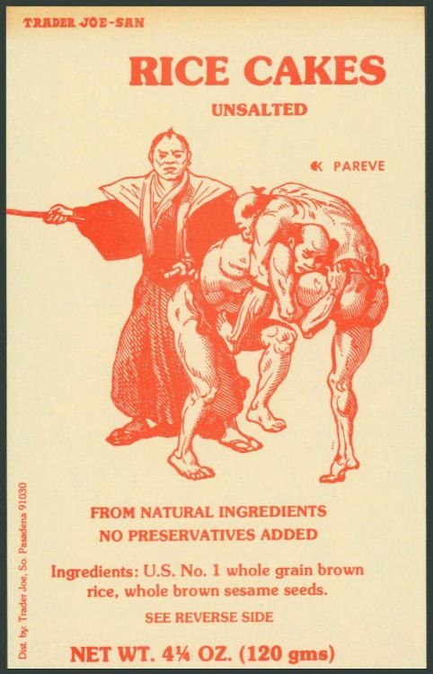 Ephemera: Trader Joe-San Rice Cakes handout