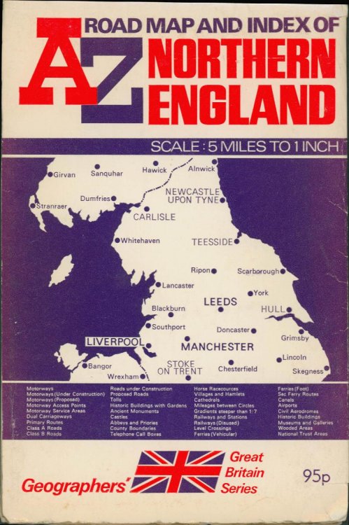 Road Map and Index of A-Z Northern England (Geographers' Great Britain Series)