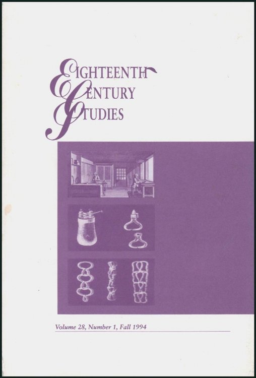 Eighteenth-Century Studies: Eighteenth-Century Culture and Disciplines (Volume 28, Number 1, Fall 1994)