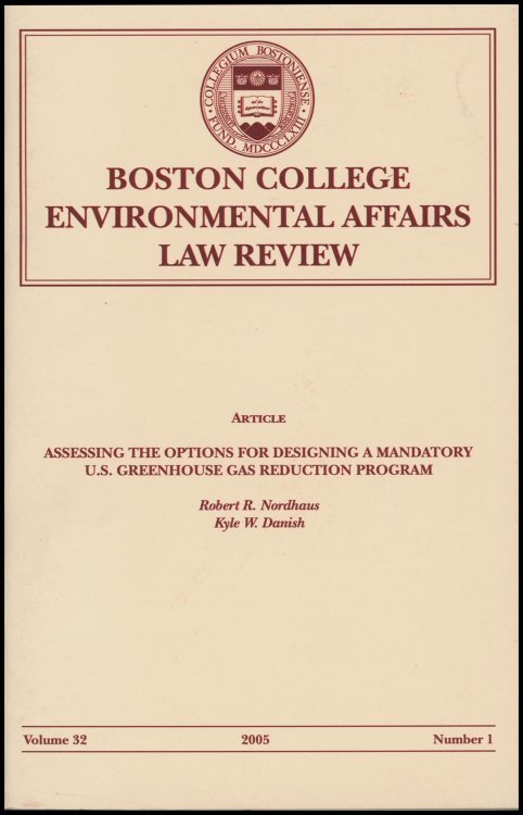 Offprint: Assessing the Options for Designing a Mandatory US Greenhouse Gas Reduction Program