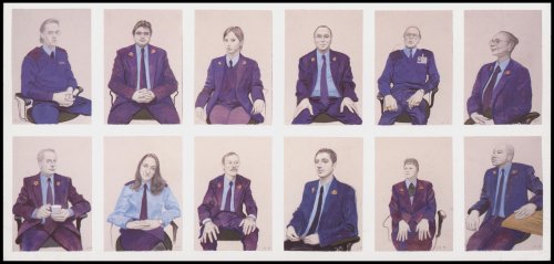 David Hockney Postcard: 12 Portraits after Ingres in a Uniform Style (1999-2000)