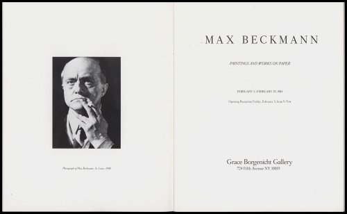 Max Beckmann: Paintings and Works on Paper (February 3-29, 1984)
