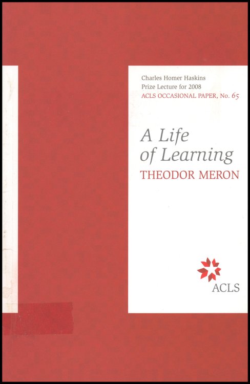 A Life of Learning (ACLS Occasional Paper, No. 65)