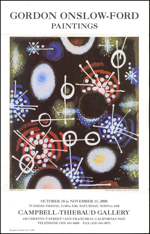 Exhibition Poster: Gordon Onslow-Ford Paintings (October 10-November 11, 2000)