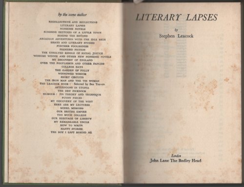 LITERARY LAPSES