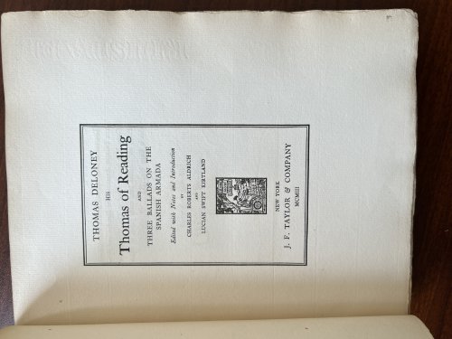 Thomas Deloney: His Thomas of Reading: And Three Ballads on the Spanish Armada