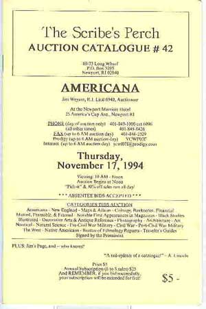 The Scribe's Perch Auction Catalogue #42: Americana