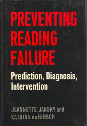 Preventing Reading Failure;: Prediction, Diagnosis, Intervention