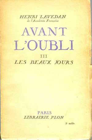 Avant l'Oubli