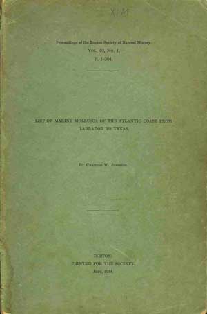 List of Marine Mollusca of the Atlantic Coast From Labrador to Texas