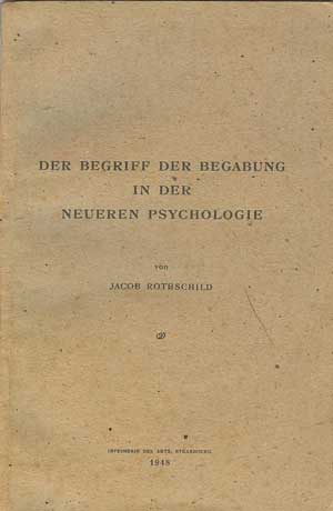 Der Begriff der Begabung in der Neueren Psychologie