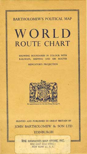 Bartholomew's Political Map: World Route Chart (Bartholomew's World Series)