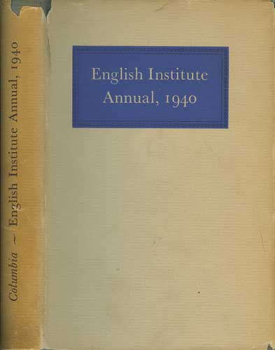 English Institute Annual, 1940