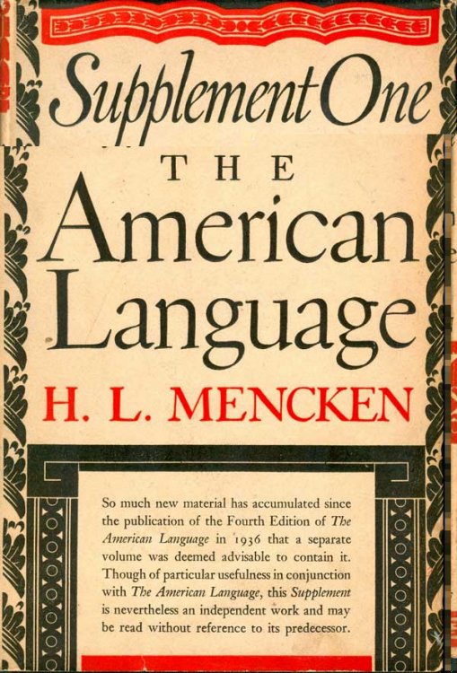 The American Language, Supplement One