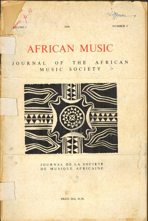 African Music. Journal of the African Music Society. Volume I, Number 3, 1956