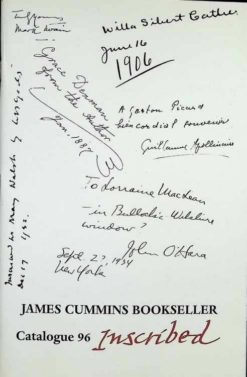 James Cummins Bookseller, Catalogue 96, Inscribed