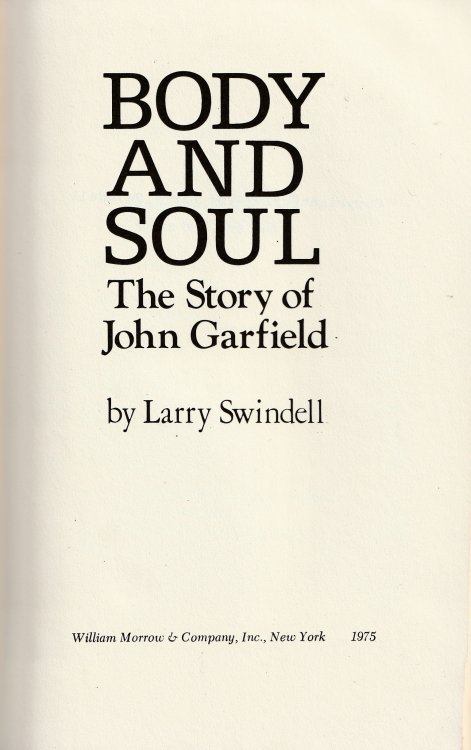 Body and Soul: The Story of John Garfield