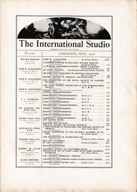 The International Studio, Vol. XXXVI, No. 135, May 1908