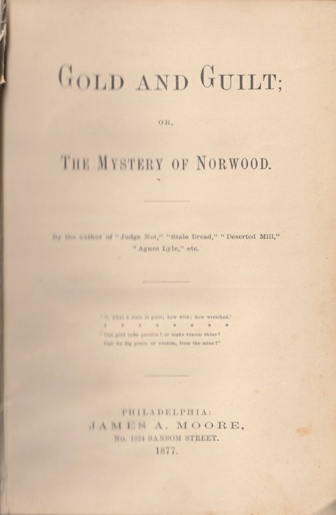 Gold and Guilt or The Mystery of Norwood